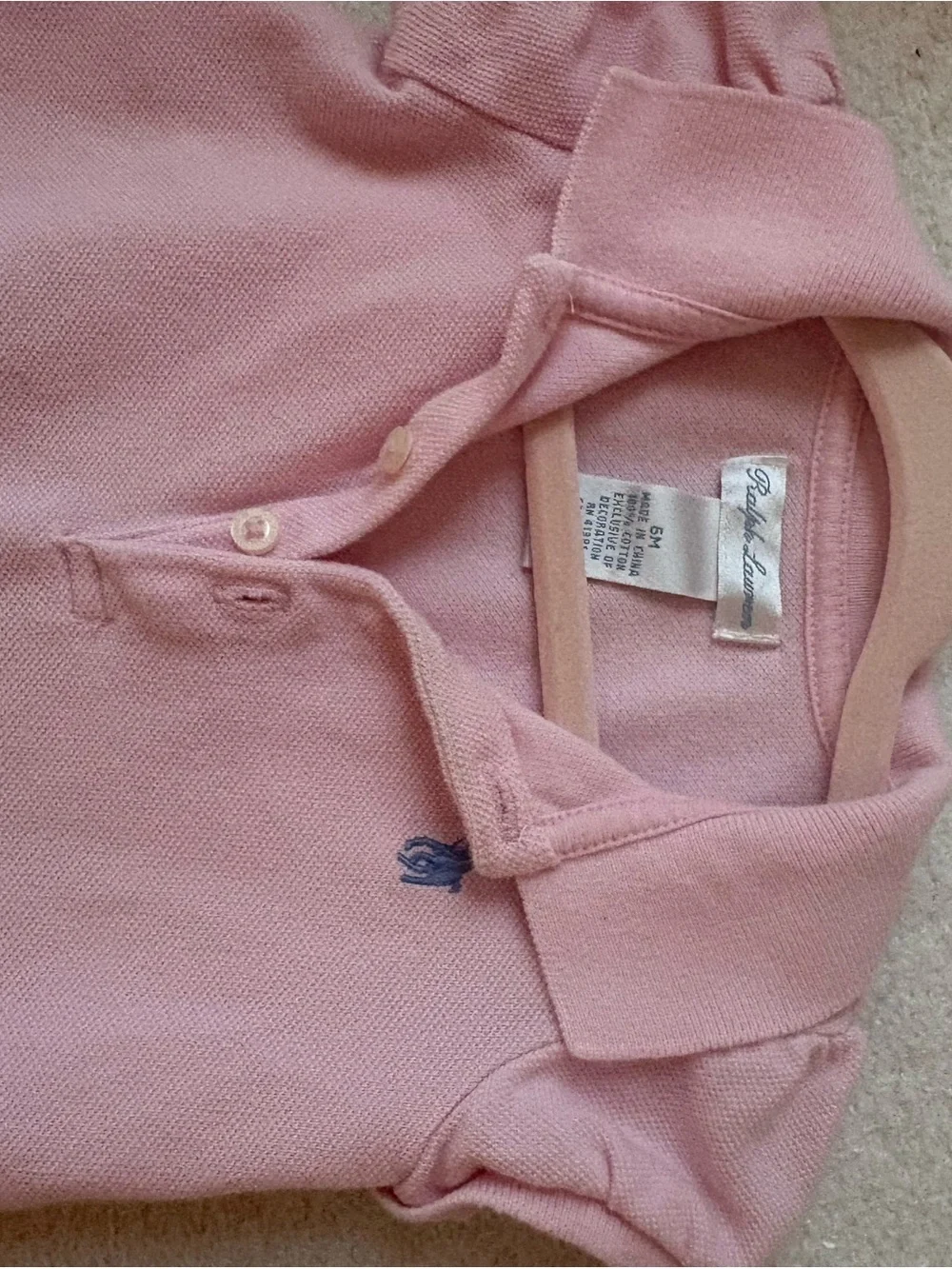 Ralph Lauren Light Pink Polo Dress with Ruffle Trim